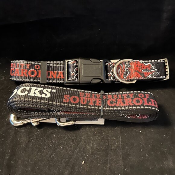 Pup Rally South Carollina Gameocks Reflective Leash & Collar NWT - Picture 1 of 2